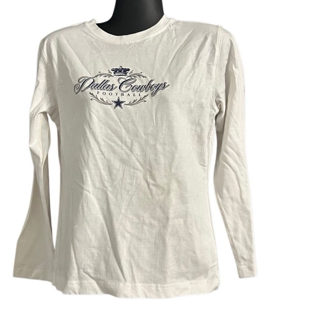 COWBOYS football white long sleeve shirt tee top women’s small